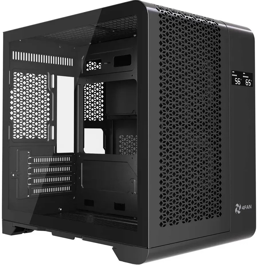 Корпус 4FAN XZ Bit (Midi Tower, mATX, 1xUSB3, 1xUSB2, 1xUSB-C, Led дисплей, ПО)