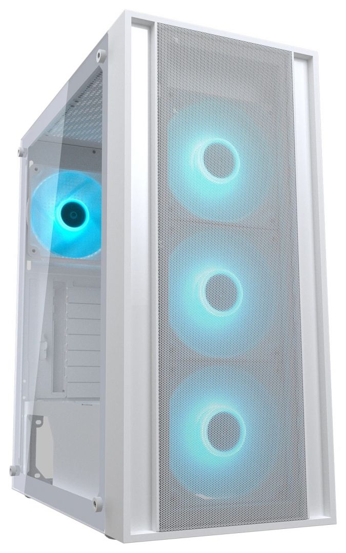 Корпус COUGAR MX160 RGB White (Midi Tower, ATX, 1xUSB-C, 1xUSB3.2, 1xUSB2.0, 4x120мм, ARGB)