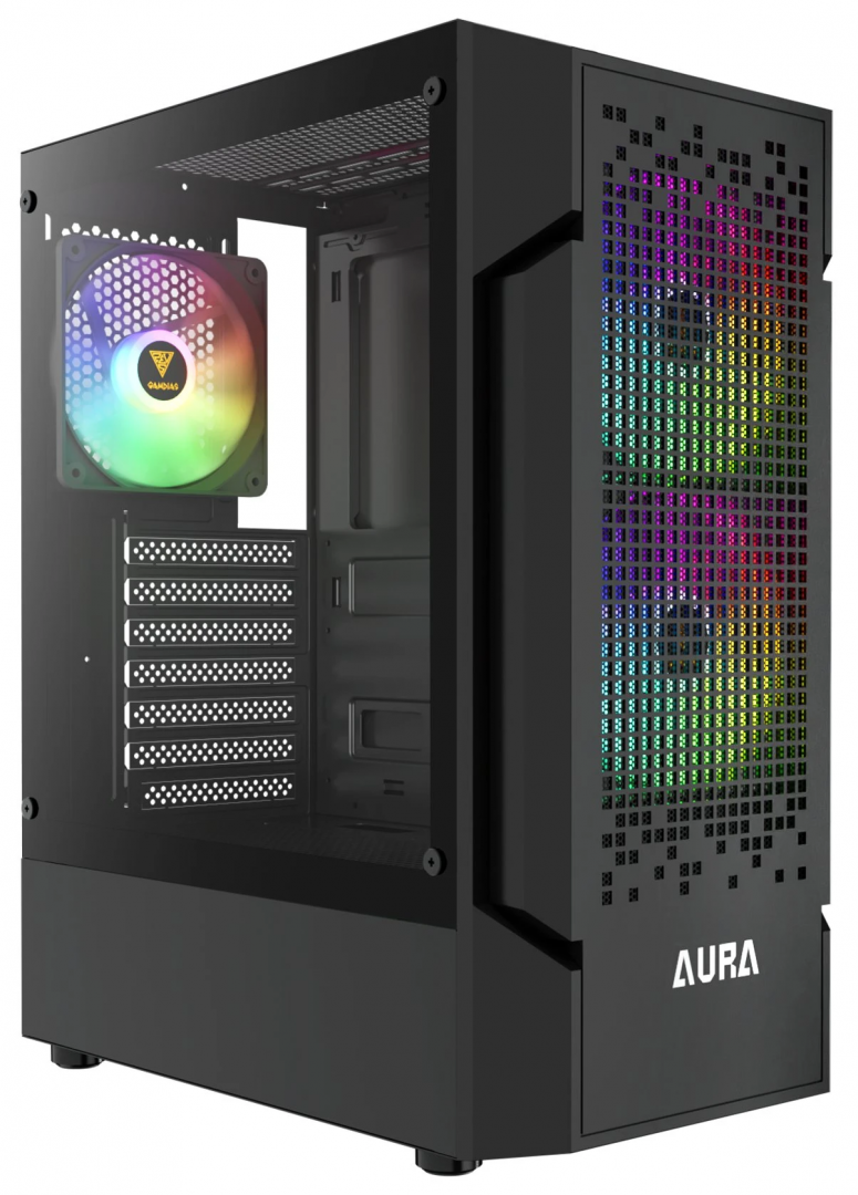 Корпус GAMDIAS AURA GC7 ARGB (Mid-Tower, mATX, 1xUSB3.0, 2xUSB2.0, 3x120мм, ARGB)