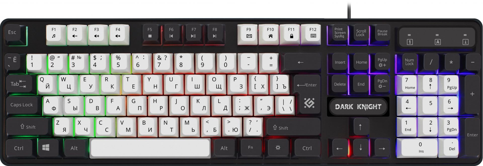 Клавиатура игровая Defender Dark Knight GK-077 (FRGB, 104 кл., FN+, ПО) 45078