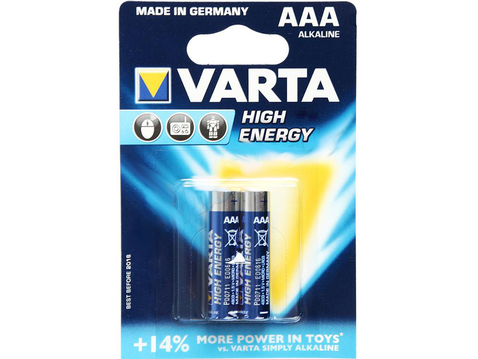 Батарейки Varta 4903 ААА HIGH ENERGY BL2