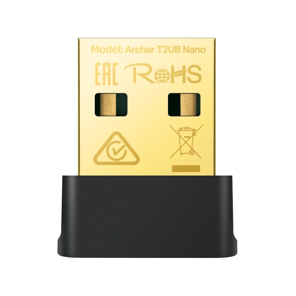 Сетевой адаптер Wi-Fi двухдиапазонный USB + BT4.2 TP-LINK Archer T600UB Nano (AC600, 2,4ГГц + 5ГГц)