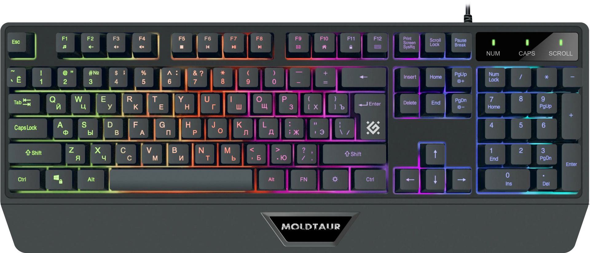 Клавиатура игровая Defender Moldtaur GK-116 (FRGB, 104 кл., FN+, 1,5м) 45116