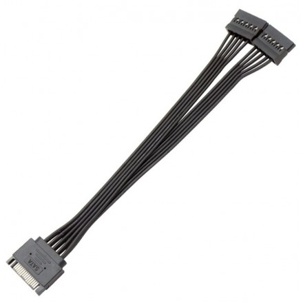 Кабель - разветвитель питания SATA (M) -> 2xSATA (F) 0,22м KS-is KS-829