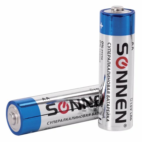Батарейки AA (LR6) SONNEN Super Alkaline 1,5В (2шт) 451093