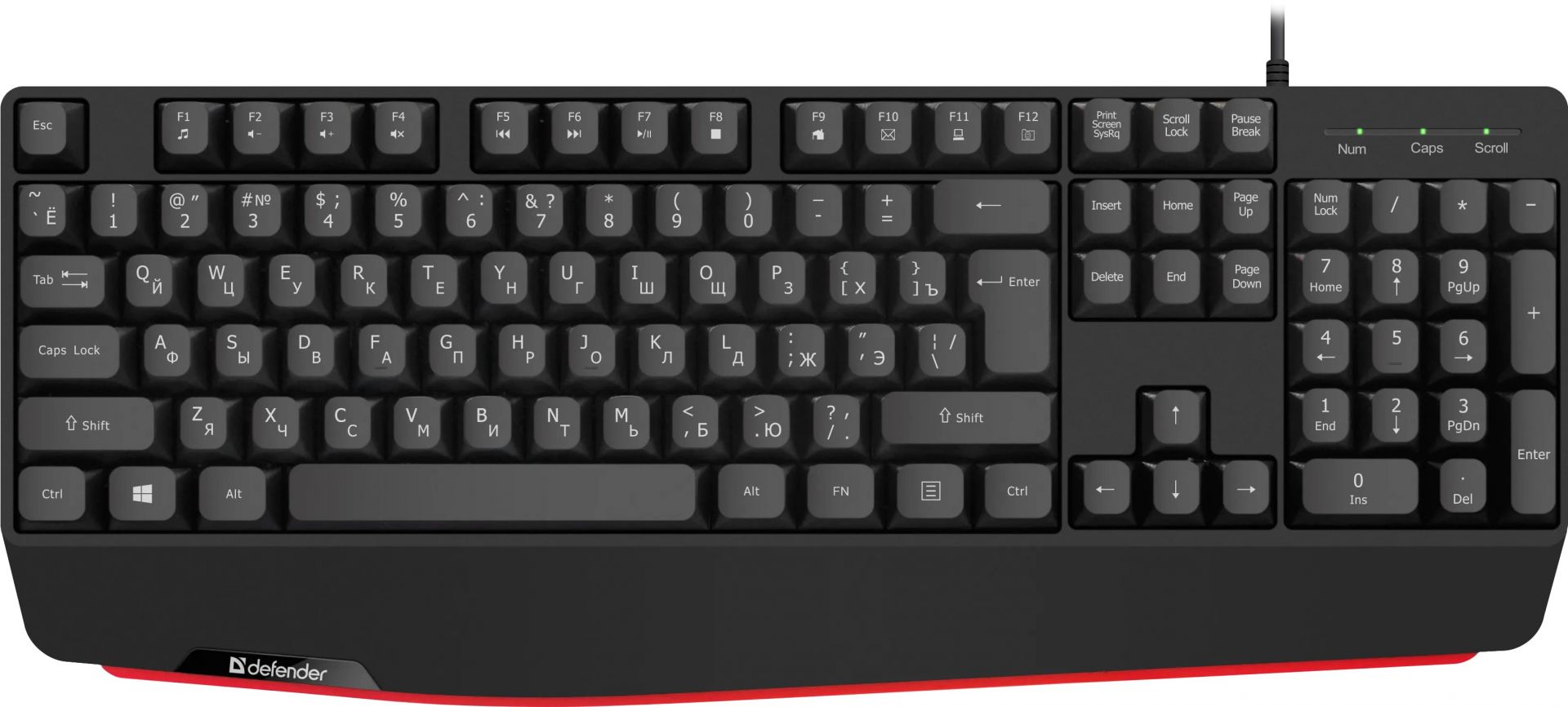 Клавиатура Defender Atom HB-546 (FN+, рез. ножки, 1.8м, 104 кл., ПО) 45546