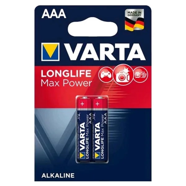 Батарейки AAA (LR03) Varta Longlife Max Power (MN2400, 1,5V, 2шт) 4703