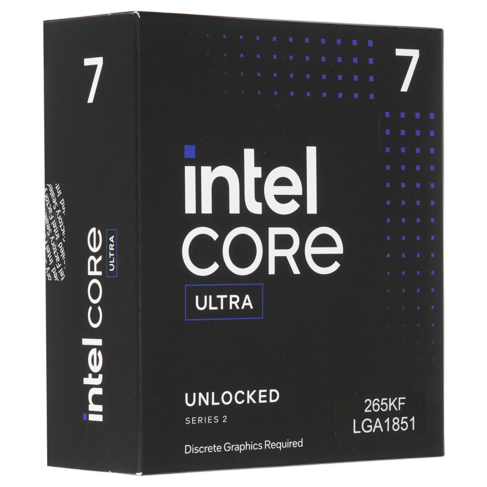Процессор Intel Core Ultra 7 265KF BOX (20C/20T, 3,9-5,5 ГГц, LGA1851, 125-250 Вт) BX80768265KF