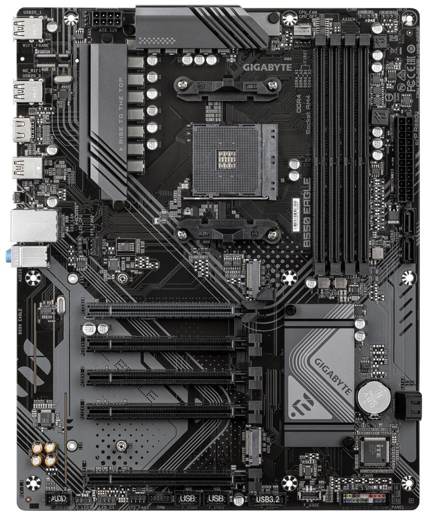 Материнская плата GIGABYTE B550 EAGLE (AM4, 13 фаз, 4xD4, 2xARGB, 2xRGB, 2xM.2, 3xSF) 9MB55EG-00-G10