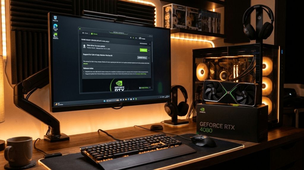 Окно обновления драйверов NVIDIA
